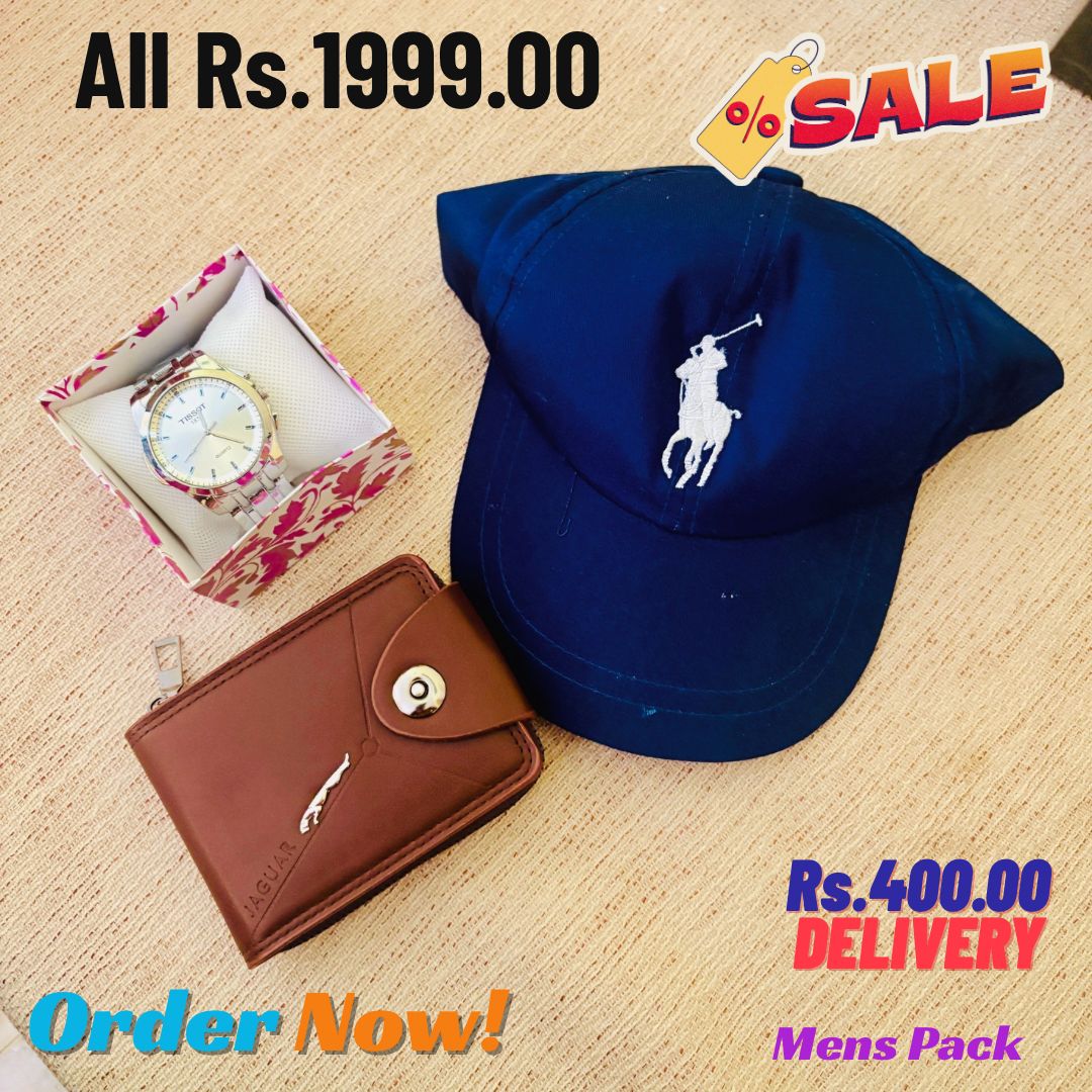 Watch + Polo Cap + Wallet gift pack Sri Lanka